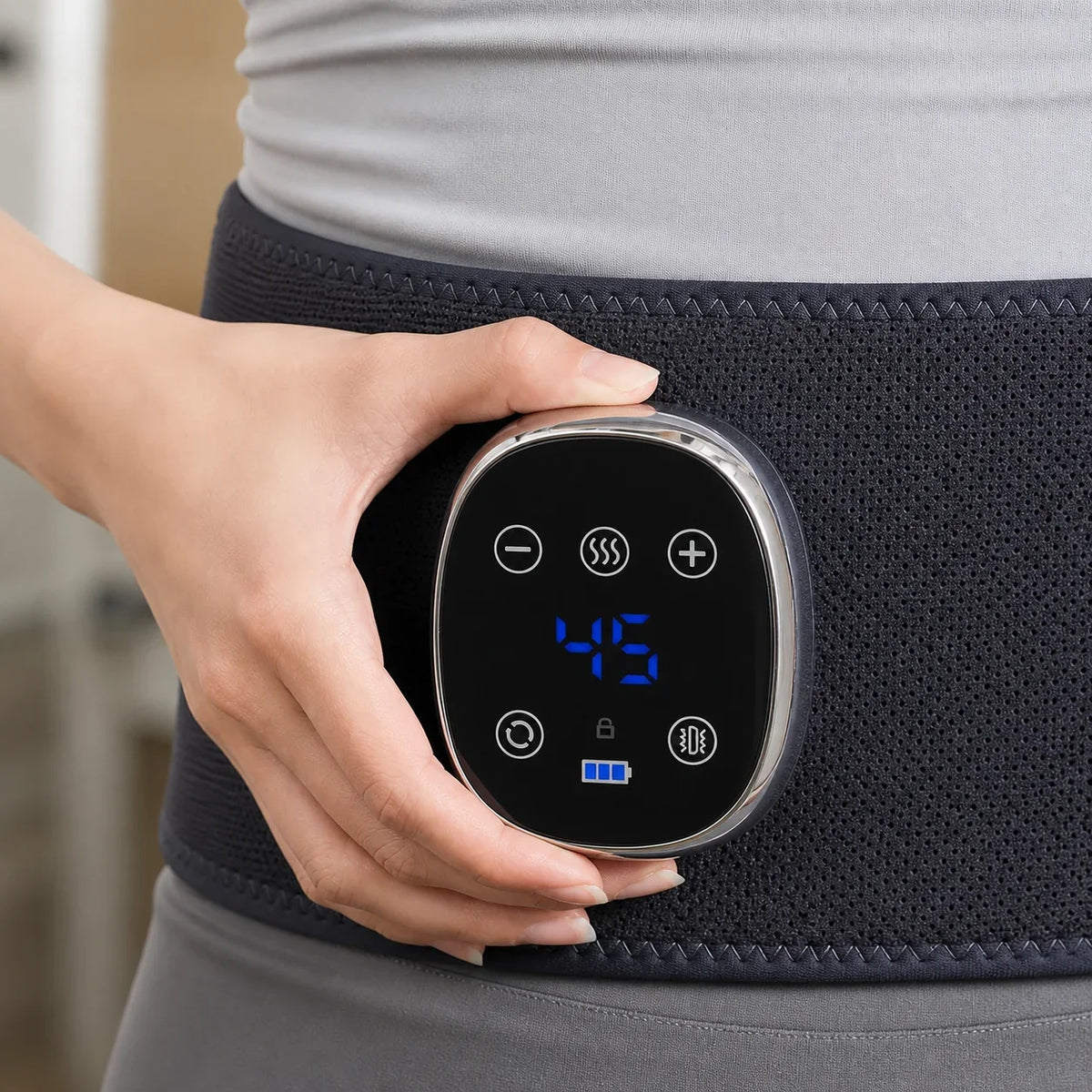 Close-up of the Back Support integrated digital controller and buttons.