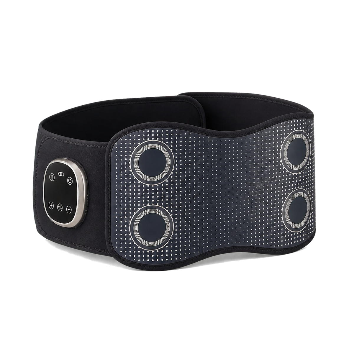 ThermoLuma Back Support with its controller and adjustable pull straps
