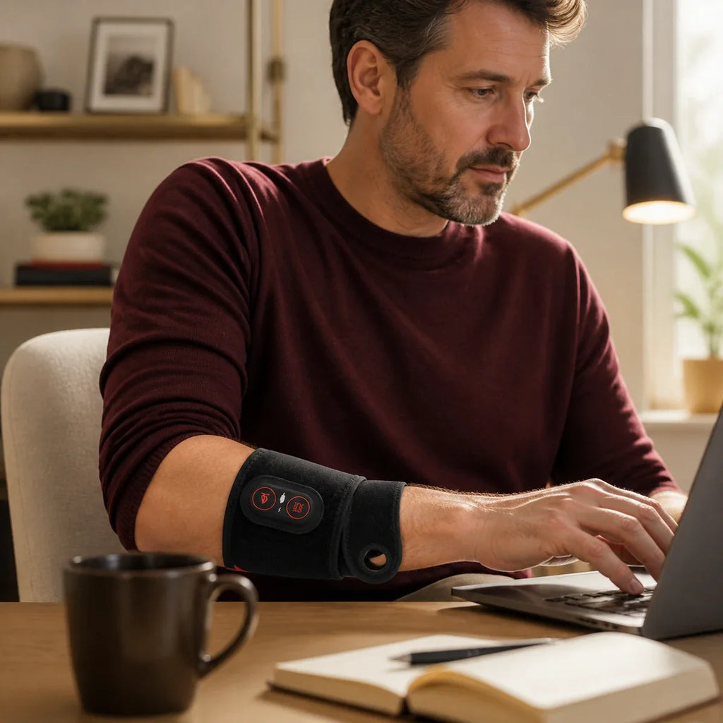 ThermoLuma Flex Wrap worn comfortably around the forearm.