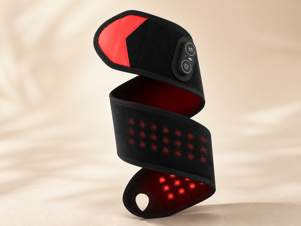 Black ThermoLuma Flex Wrap shown open on a warm neutral background.