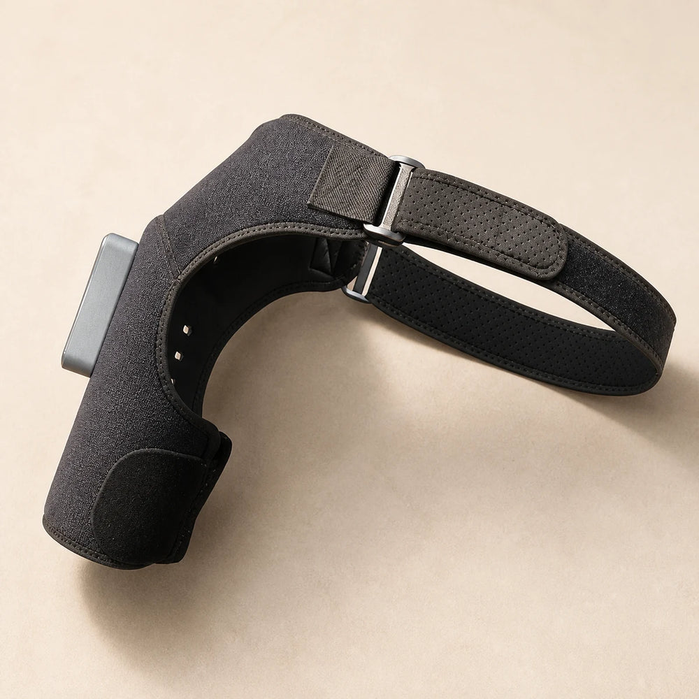 ThermoLuma Shoulder Wrap strap, adjuster and black fabric construction